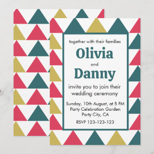 Invitación Triángulo Colorido Geométrico Triángulo Boda