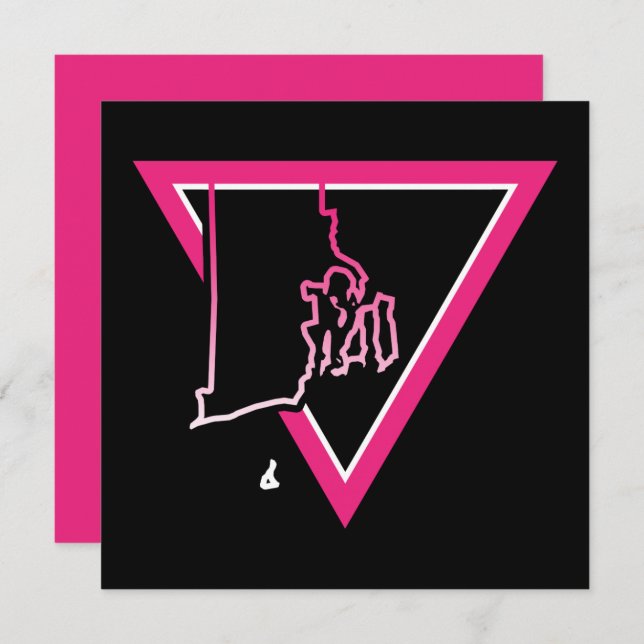 Invitación triángulo rosa rhode island (Anverso / Reverso)