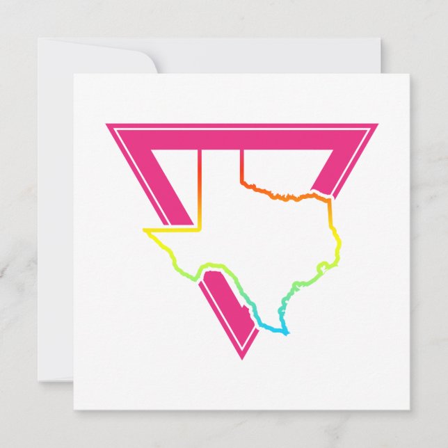 Invitación triángulo rosa texas (Anverso)