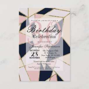 Invitación Triángulos geométricos de oro elegantes