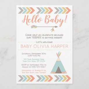 Invitación tribal a Baby Shower   Teepee Sprinkle