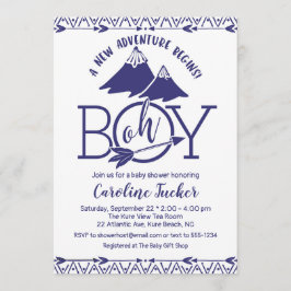 Invitación Tribal Adventure Baby Boy Shower
