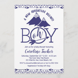 Invitación Tribal Adventure Baby Boy Shower