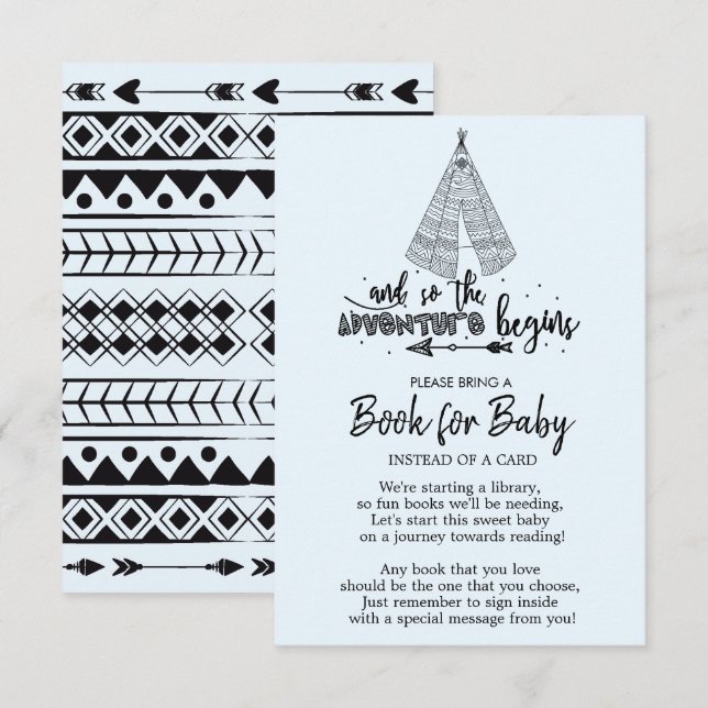 Invitación Tribal Adventure Boys Baby Shower Book for Baby (Anverso / Reverso)