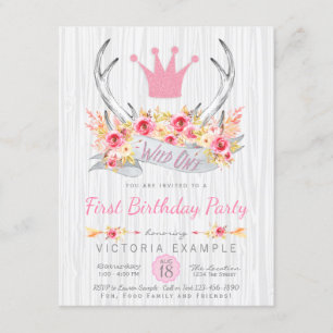 Invitación tribal de antílope Boho Princess Wild O