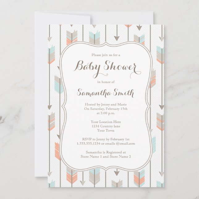 Invitación tribal de Baby Shower del muchacho de (Anverso)