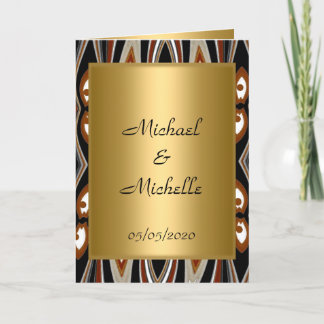 invitación tribal de boda en oro
