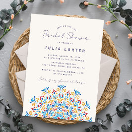 Invitación Tribal Folk Country Crest Mandala Bridal Shower