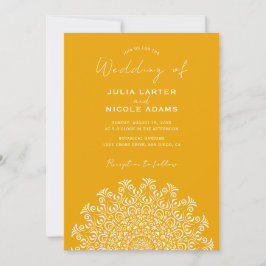 Invitación Tribal Folk Country Culture Crest Mandala Wedding