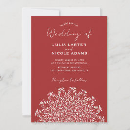Invitación Tribal Folk Country Culture Crest Mandala Wedding
