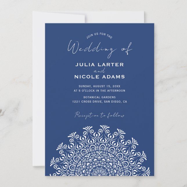 Invitación Tribal Folk Country Culture Crest Mandala Wedding (Anverso)