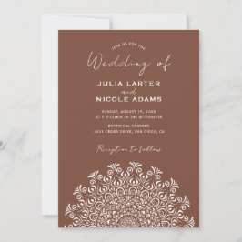 Invitación Tribal Folk Country Culture Crest Mandala Wedding