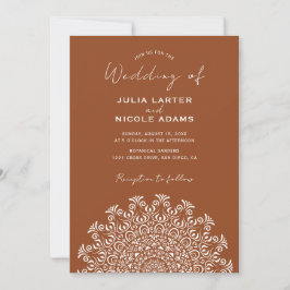 Invitación Tribal Folk Country Culture Crest Mandala Wedding