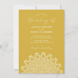 Invitación Tribal Folk Country Culture Crest Mandala Wedding