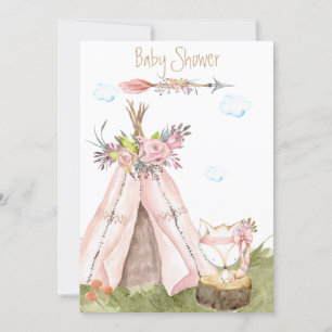 Invitación *~* Tribal Teepee Boho Fox Woodland Forest