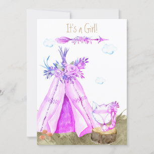 Invitación *~* Tribal Teepee Boho Fox Woodland Forest Chica