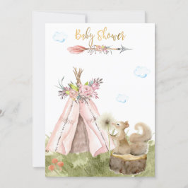 Invitación *~* Tribal Teepee Boho Squirrel Woodland Forest