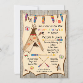 Invitación Tribal Teepee Pow Ducha bebé