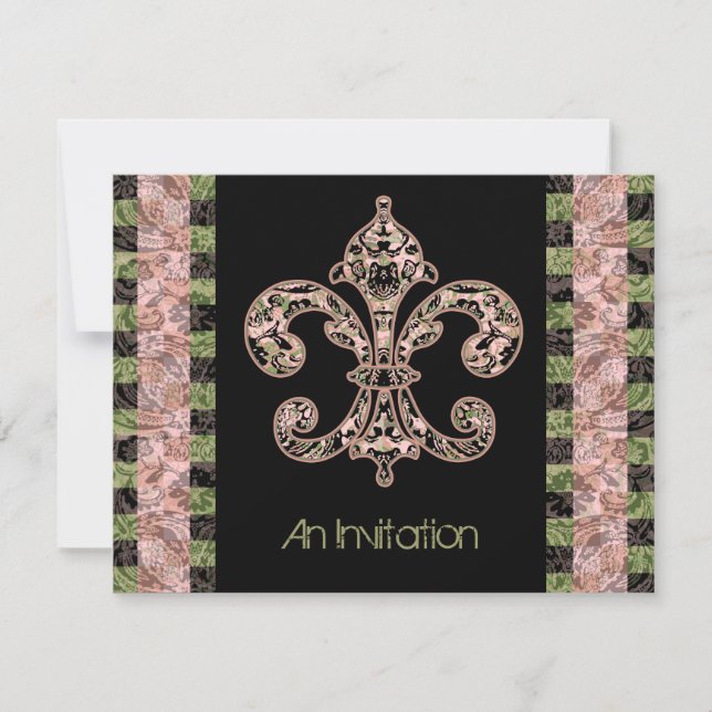 Invitación Tribal Voodoo Fleur de lis (Anverso)