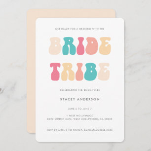 Invitación Tribu de novias divertida retro bachillerato fin d