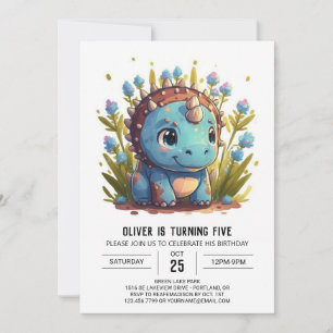 Invitación Triceratops Editable Dinosaur Boy Cumpleaños