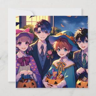 Invitación Trick o tratamiento de niños en Halloween con disf