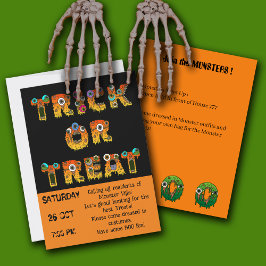 Invitación Trick o trato comunitario de Halloween