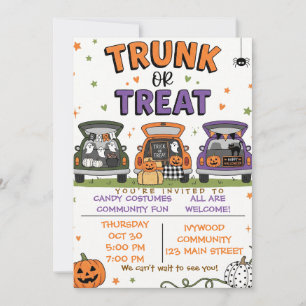 Invitación Trick or Treat en el maletero