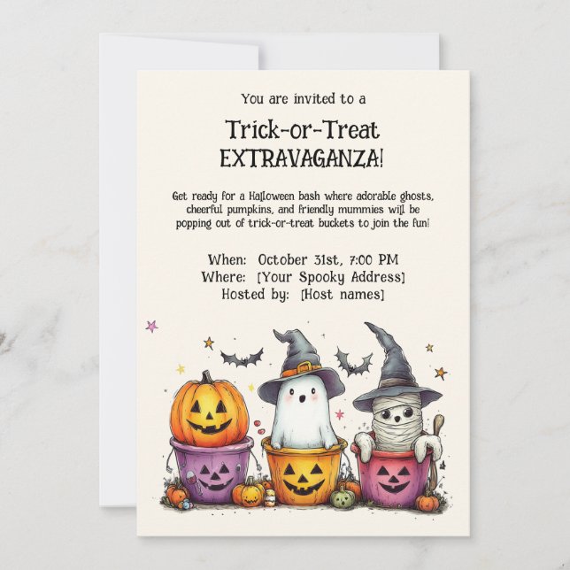 Invitación ¡Trick-or-Treat EXTRAVAGANZA! (Anverso)