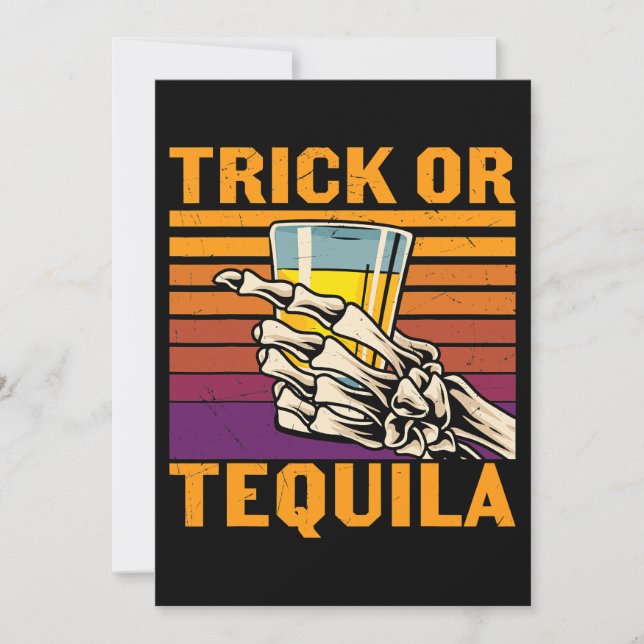 Invitación Trick Retro O Tequila Lover Adultos Coste Hallowee (Anverso)