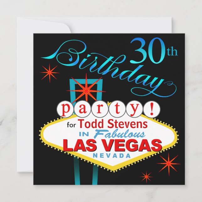 Invitación Trigésima fiesta de cumpleaños de Las Vegas (Anverso)