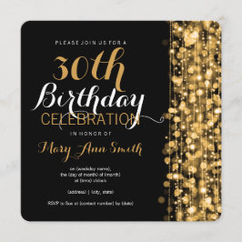 Invitación Trigésimas chispas de la fiesta de cumpleaños del