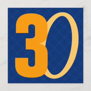 Invitación trigésimo Azul y oro W951 de los granes números