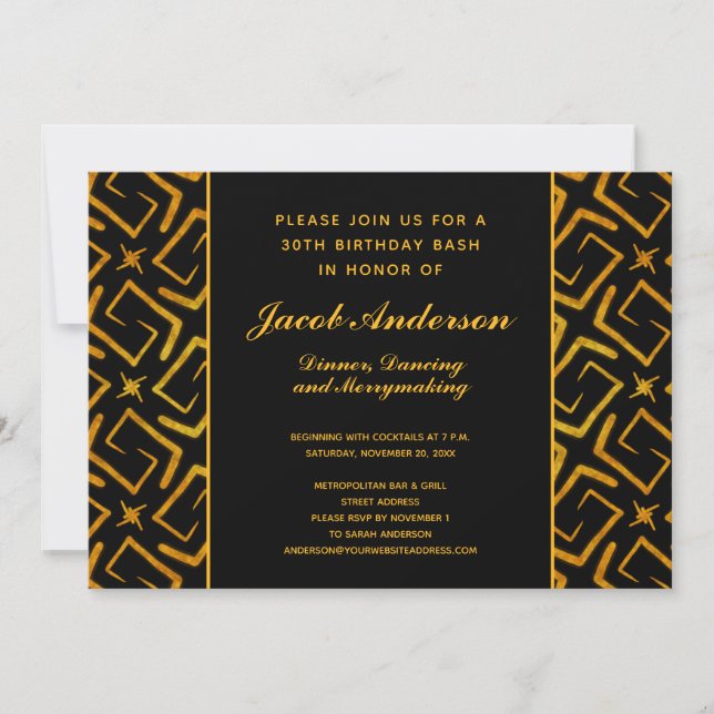 Invitación trigésimo Cena y baile elegantes de la fiesta de (Anverso)