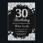Invitación trigésimo Diamante de la plata de la pizarra de la<br><div class="desc">trigésimo Invitación del cumpleaños. Antecedentes diamante de imitación de plata de la pizarra del diamante. El golpe elegante del cumpleaños invita. Blanco y negro. Cumpleaños adulto. Cumpleaños de las mujeres. Cumpleaños de los hombres. Para el arreglo para requisitos particulares adicional, haga clic por favor el "personalizar él" botón y utilice...</div>