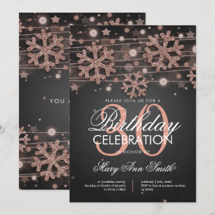 Invitación Trigésimo encanto del purpurina del invierno del