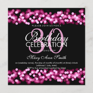 Invitación trigésimo Encanto rosado de Hollywood de la fiesta