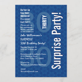 Invitación trigésimo Flores geométricas azules de la estrella