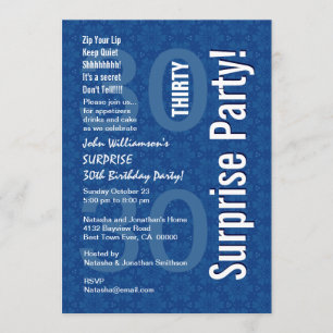 Invitación trigésimo Flores geométricas azules de la estrella