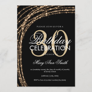Invitación trigésimo Luces chispeantes de la secuencia del