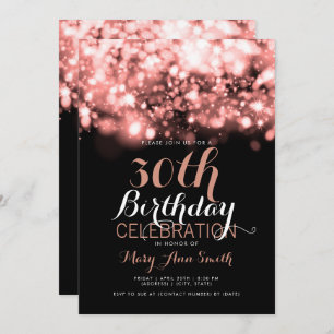 Invitación Trigésimo luces chispeantes subiós cumpleaños