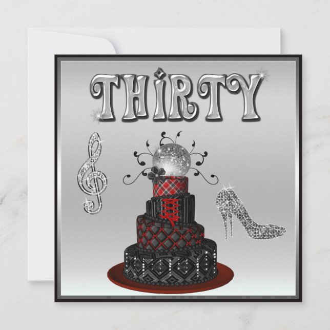 Invitación trigésimo Talones de la chispa de la torta de la (Anverso)