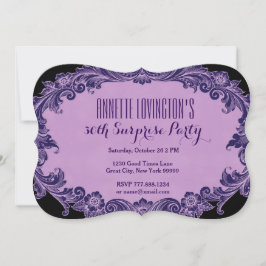 Invitación trigésimo Vintage púrpura V06G1 de la fiesta de