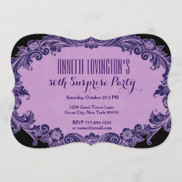 Invitación trigésimo Vintage púrpura V06G1 de la fiesta de