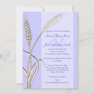Invitación Trigo de campo de crema de lavanda exterior