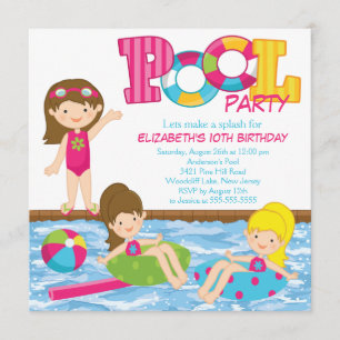 Invitación triguena de la fiesta en la piscina del