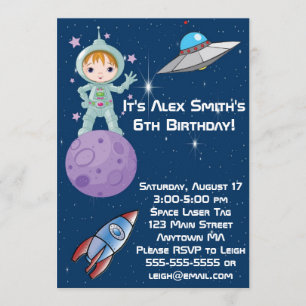 Invitación triguena del cumpleaños del astronauta