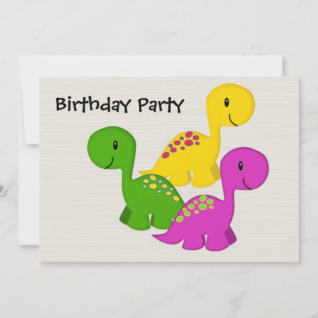 Invitación Trillizos Baby Dino (Anverso)