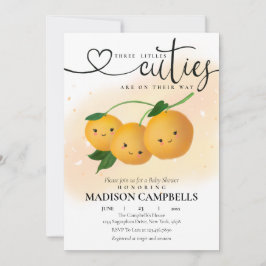 Invitación Trillizos tres pequeñas ciudades están en camino