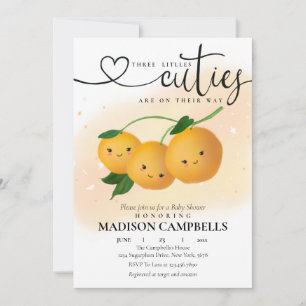 Invitación Trillizos tres pequeñas ciudades están en camino